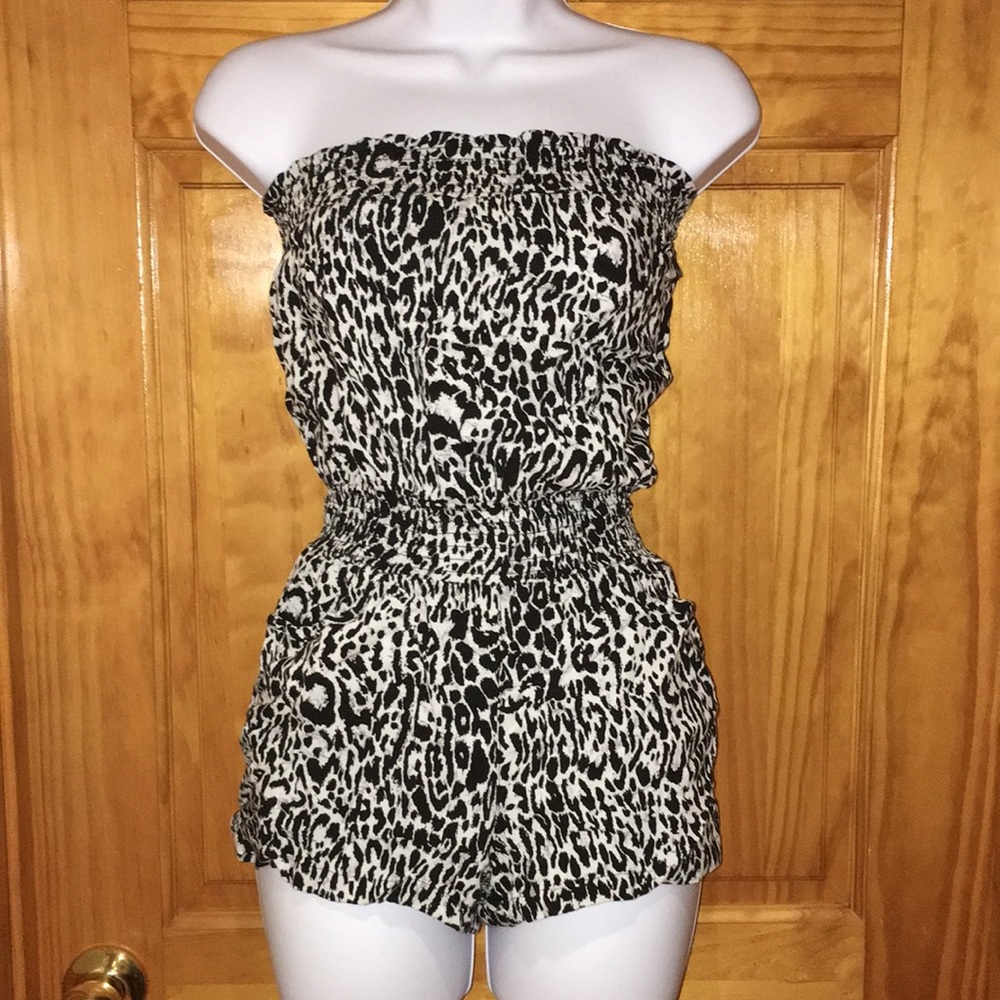Black & White cheetah romper